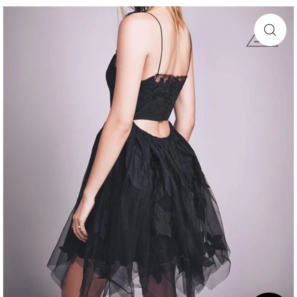 Free People Black Tulle Mini Dress - Picture 2 of 4